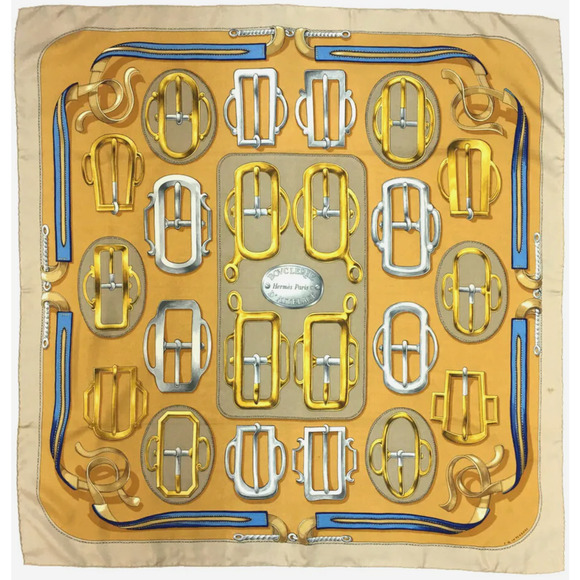 Hermes Bouclerie d'Attelage Silk Scarf, Carre 90